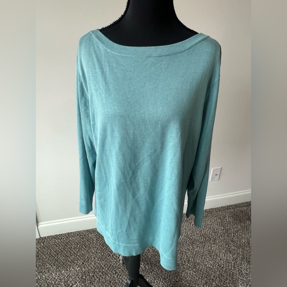 Coldwater Creek Women's Silk Cotton Boatneck Sweater Minimalist Quiet Luxury